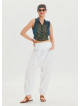 White Bohemian Shalwar with Belt Detail and Pocket 4467